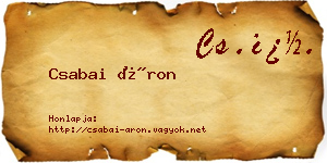 Csabai Áron névjegykártya