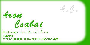 aron csabai business card